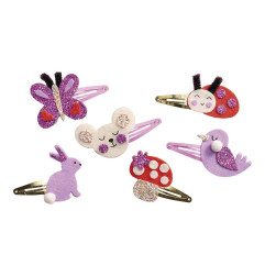 6 barrettes pailletées Flower Garden à créer JANOD