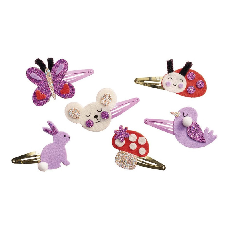 6 barrettes pailletées Flower Garden à créer JANOD