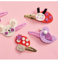 6 barrettes pailletées Flower Garden à créer JANOD