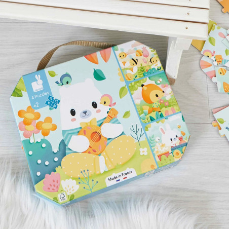 Ensemble de 4 puzzles évolutifs Pure JANOD, dès 2 ans
