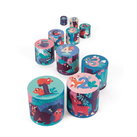 Pyramide ronde à empiler Les Animaux de la Forêt JANOD