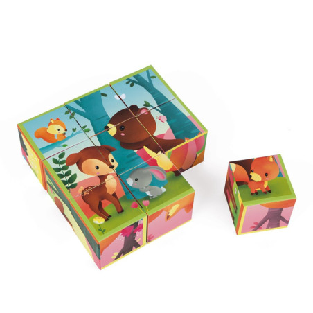 9 cubes Animaux de la Forêt Kubkid JANOD
