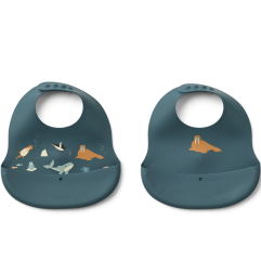 Lot de 2 bavoirs imprimés Ember LIEWOOD, Artic Sea Ocean View
