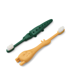 Lot de 2 brosses à dents Fabio LIEWOOD, Yellow mellow et Garden green