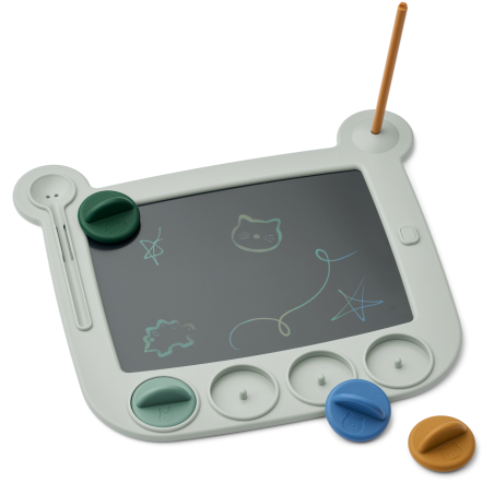 Tablette à dessin magique Venzora LIEWOOD avec tampons, Dove Blue