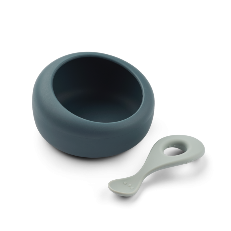 Bol et cuillère Sparia LIEWOOD, Whale Blue Dove Blue