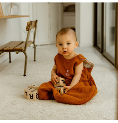 Gigoteuse été ATELIER WAGRAM, gaze caramel, personnalisable