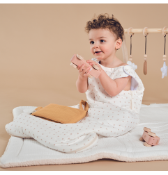 Gigoteuse été ATELIER WAGRAM, gaze coeurs, personnalisable