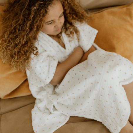 Poncho ATELIER WAGRAM, gaze cœurs, personnalisable