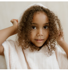 Poncho ATELIER WAGRAM, gaze petits carreaux, personnalisable