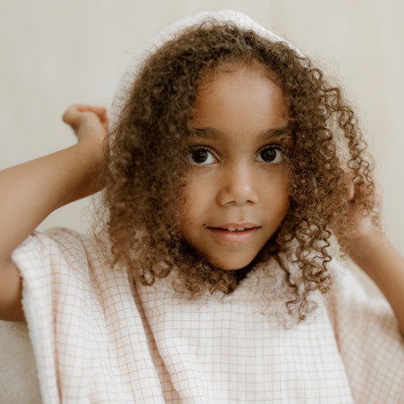 Poncho ATELIER WAGRAM, gaze petits carreaux, personnalisable