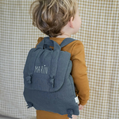 Sac à dos Marceau PETIT PICOTIN, personnalisable, bleu souris
