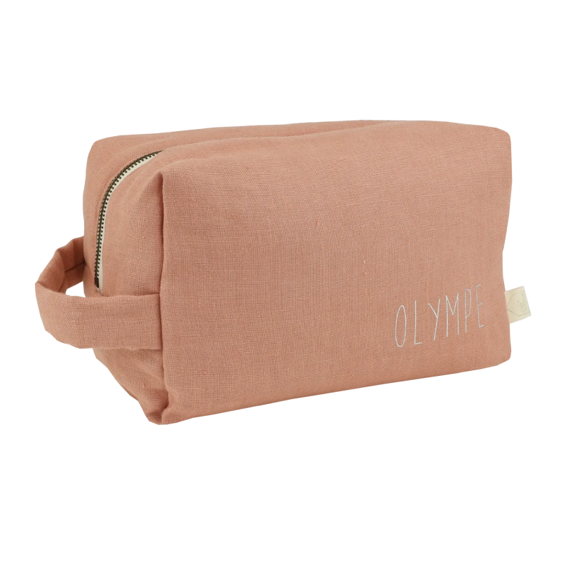 Trousse de toilette Paulette PETIT PICOTIN, personnalisable, bois de rose