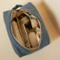 Trousse de toilette Paulette PETIT PICOTIN, personnalisable, bleu souris