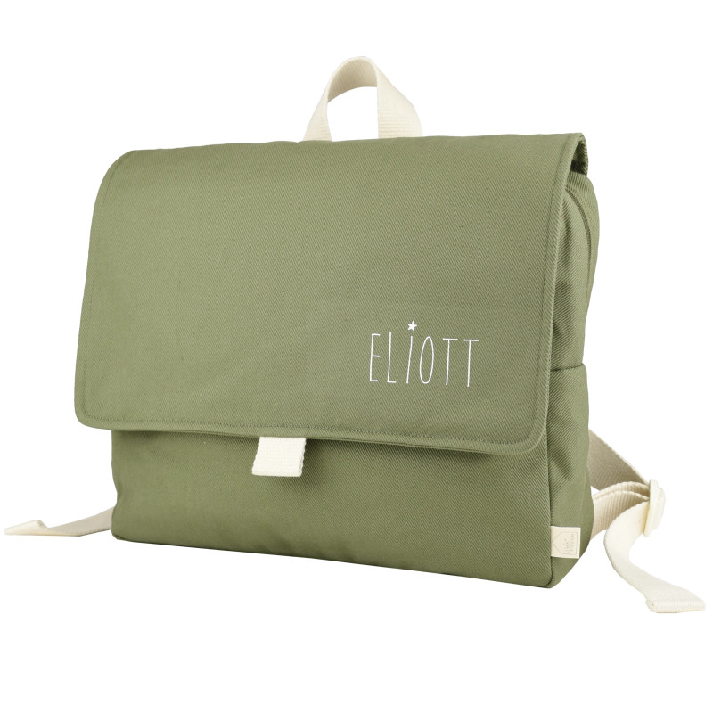 Cartable Raphaël PETIT PICOTIN, personnalisable, vert olive