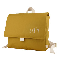 Cartable Raphaël PETIT PICOTIN, personnalisable, ocre