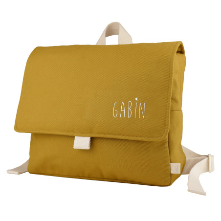 Cartable Raphaël PETIT PICOTIN, personnalisable, ocre