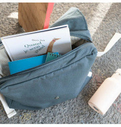 Cartable Raphaël PETIT PICOTIN, personnalisable, bleu souris