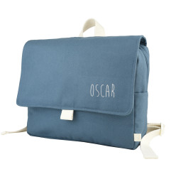 Cartable Raphaël PETIT PICOTIN, personnalisable, bleu souris