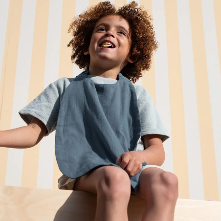 Serviette de table élastiquée Gab PETIT PICOTIN, bleu souris