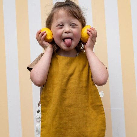Serviette de table élastiquée Gab PETIT PICOTIN, ocre