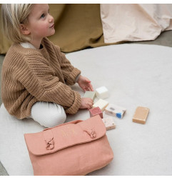 Trousse de toilette Lucette PETIT PICOTIN, personnalisable, bois de rose