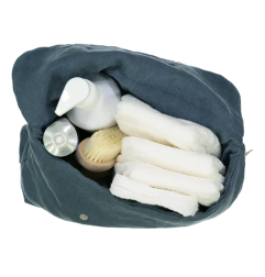 Trousse de toilette Lucette PETIT PICOTIN, personnalisable, bleu souris
