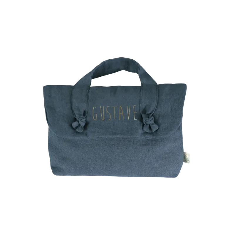 Trousse de toilette Lucette PETIT PICOTIN, personnalisable, bleu souris