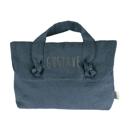 Trousse de toilette Lucette PETIT PICOTIN, personnalisable, bleu souris