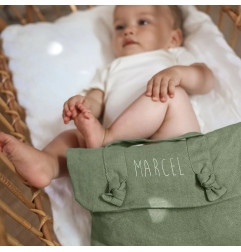 Trousse de toilette Lucette PETIT PICOTIN, personnalisable, vert olive