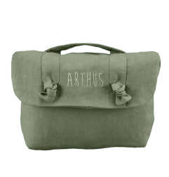 Trousse de toilette Lucette PETIT PICOTIN, personnalisable, vert olive