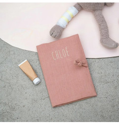 Protège carnet de santé Barnabé PETIT PICOTIN, bois de rose, personnalisable