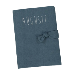 Protège carnet de santé Barnabé PETIT PICOTIN, bleu souris, personnalisable