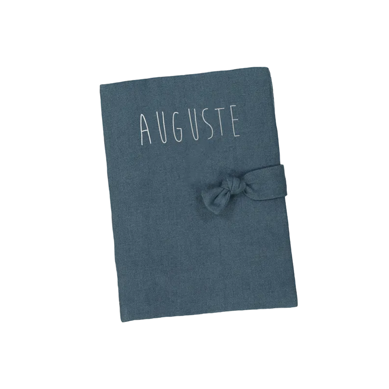 Protège carnet de santé Barnabé PETIT PICOTIN, bleu souris, personnalisable
