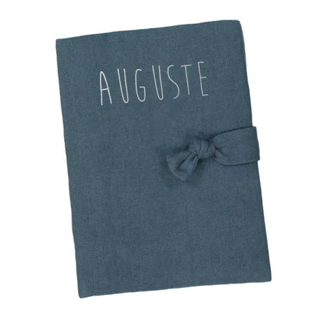 Protège carnet de santé Barnabé PETIT PICOTIN, bleu souris, personnalisable