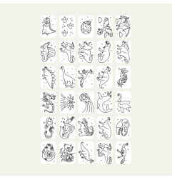 Recharge de dessins pour tablette nomade KidyDraw Mini KIDYWOLF, Animaux du Monde et Océans et Pirates