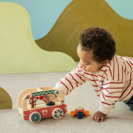 Camion de Pompier Jack LILLIPUTIENS, à tirer