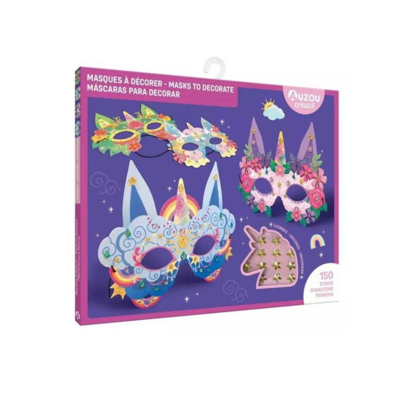 Ma pochette d'artiste AUZOU, Masques à décorer Licornes