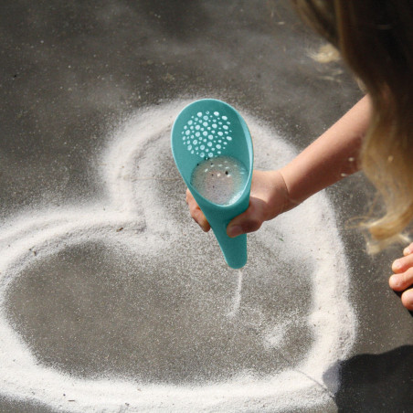 Jeu de plage 3 en 1 Cuppi QUUT, pelle, tamis et jeu d'adresse, Bleu Océan