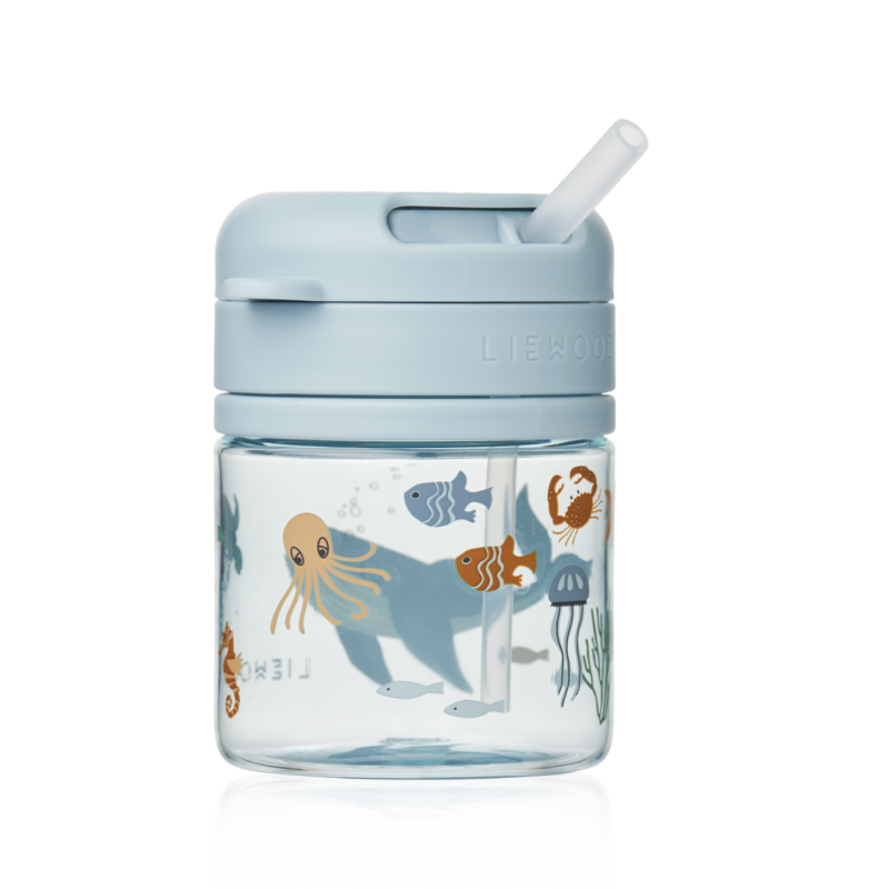 Tasse avec paille intégrée Pavia LIEWOOD 280 ml, Sea Creature