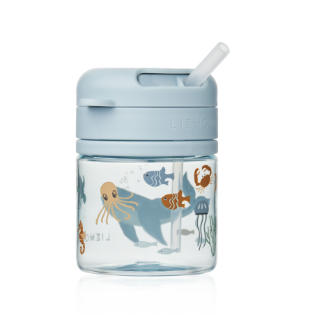 Tasse avec paille intégrée Pavia LIEWOOD 280 ml, Sea Creature