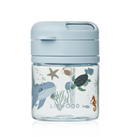 Tasse avec paille intégrée Pavia LIEWOOD 280 ml, Sea Creature
