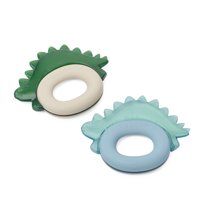 Lot de 2 anneaux de dentition rafraîchissants Dinosaures Rita LIEWOOD, Blue Fog