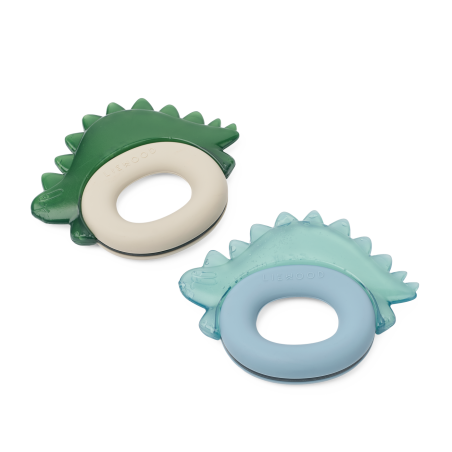 Lot de 2 anneaux de dentition rafraîchissants Dinosaures Rita LIEWOOD, Blue Fog