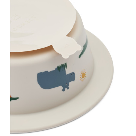 Lot de 2 bols à ventouse Peony LIEWOOD, Safari Sandy mix