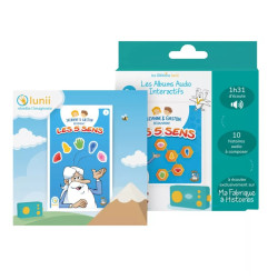 Coffret livre audio interactif Suzanne et Gaston 5 Sens avec Hello Maestro LUNII pour La Fabrique à Histoires, dès 3 ans