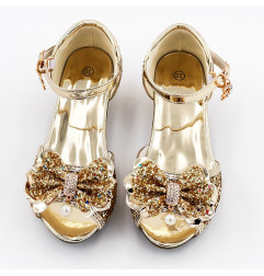 Mules à paillettes dorées LABAY