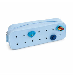 Trousse à crayons Bleu ciel PETITKIDS, personnalisable avec charms