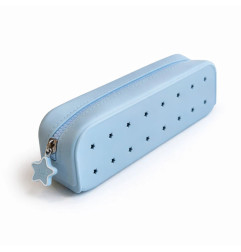 Trousse à crayons Bleu ciel PETITKIDS, personnalisable avec charms