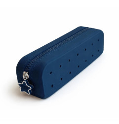 Trousse à crayons Bleu marine PETITKIDS, personnalisable avec charms